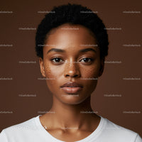 Close-up Portrait of Young African Woman with Natural Hair in Modern Style