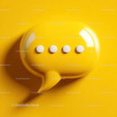 Modern Speech Bubble with Yellow Buttons on Bright Yellow Background