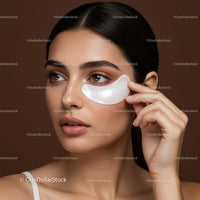 Young Woman Wearing Under Eye Mask for Refreshing Skincare Routine
