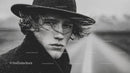 Black and White Portrait of Stylish Male Model Wearing Fedora Hat