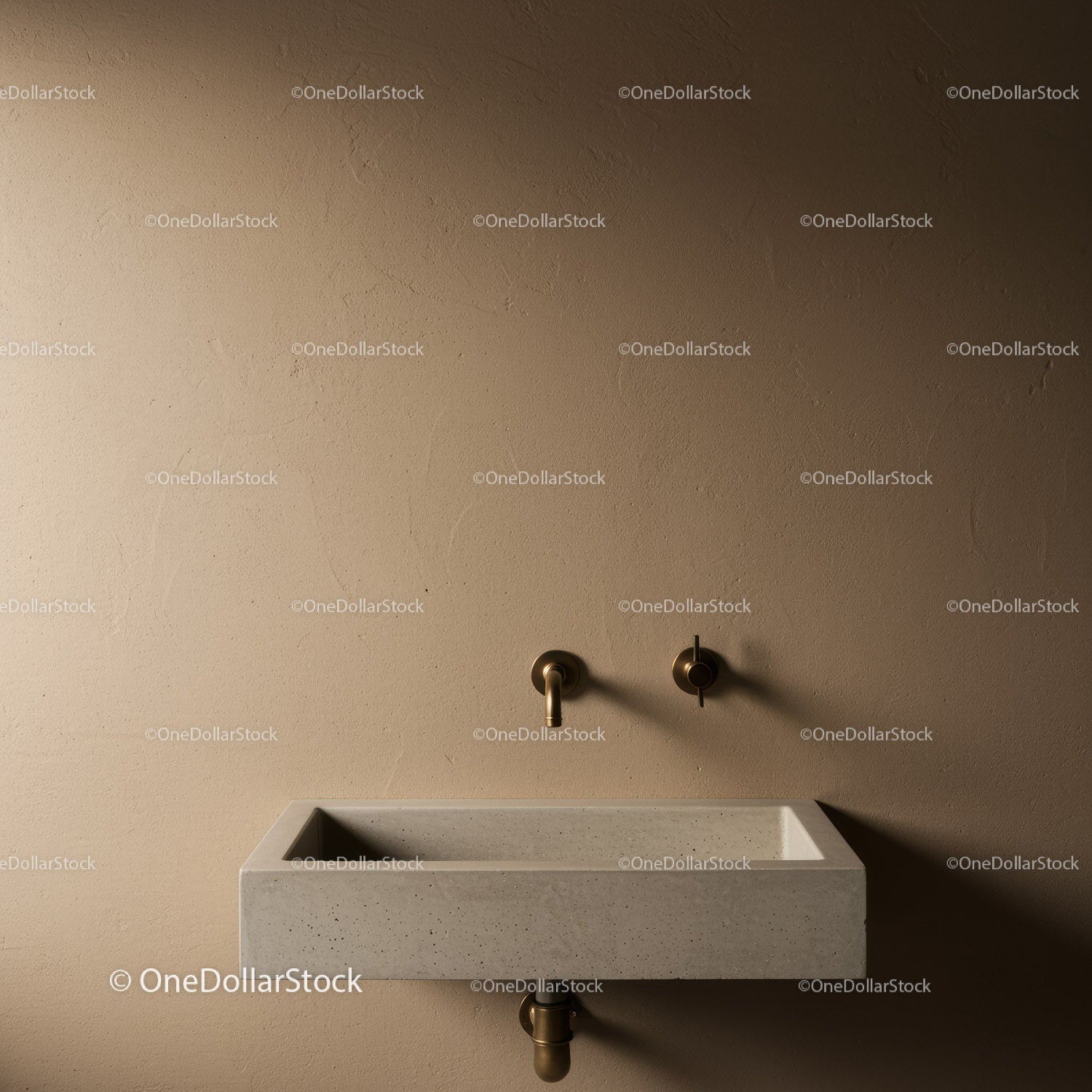 Contemporary Beige Bathroom with Wall-Mounted Faucet and Ceramic Sink