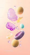 Colorful Abstract Shapes Floating in Modern Digital Art Composition