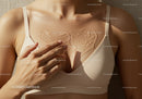 Woman Applying Transparent Gel on Chest for Skin Care and Rejuvenation