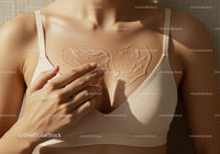 Woman Applying Transparent Gel on Chest for Skin Care and Rejuvenation