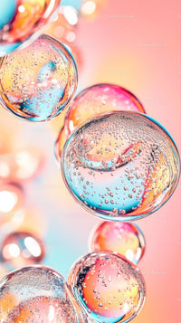 Colorful Glass Spheres with Bubbles and Reflections