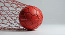 Red Hexagonal Pattern Soccer Ball on Smooth Surface