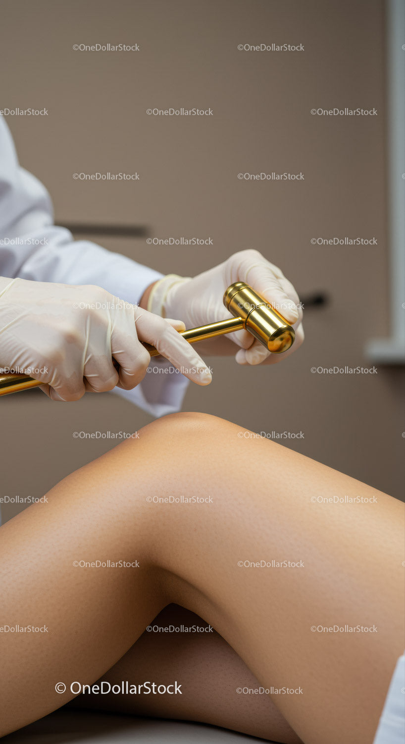 Physiotherapy Session with Gavel and Patient on Examination Table