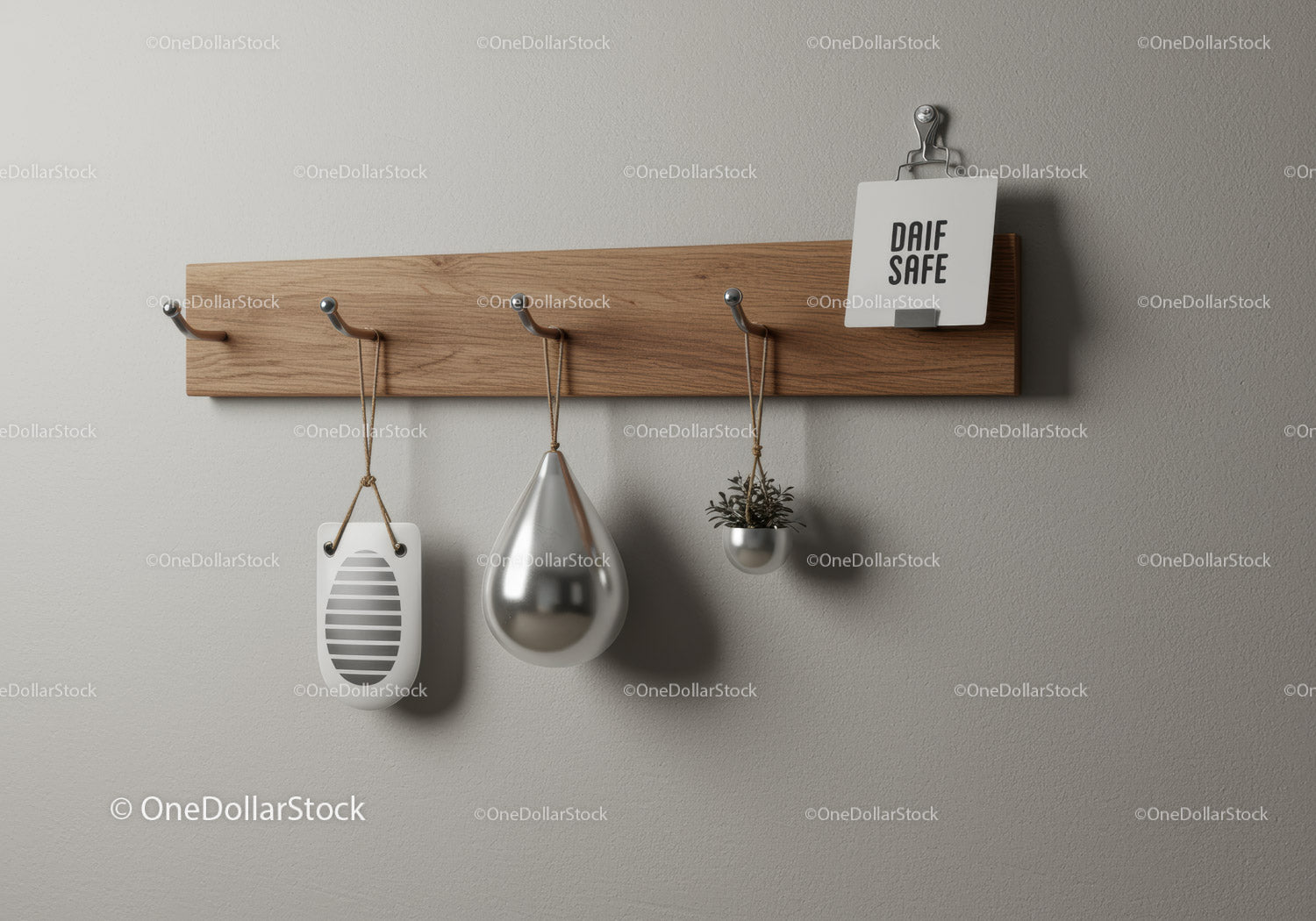 Modern Wall Hook Rack with Metal Hooks and Hanging Accessories