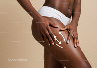 Close-up of a Woman's Toned Legs and Waist with Body Contour Lines