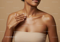 Close-Up of Woman Applying Body Lotion with Smooth Skin and Soft Lighting