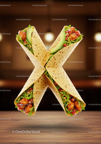 Four Spicy Chicken Wraps with Fresh Vegetables