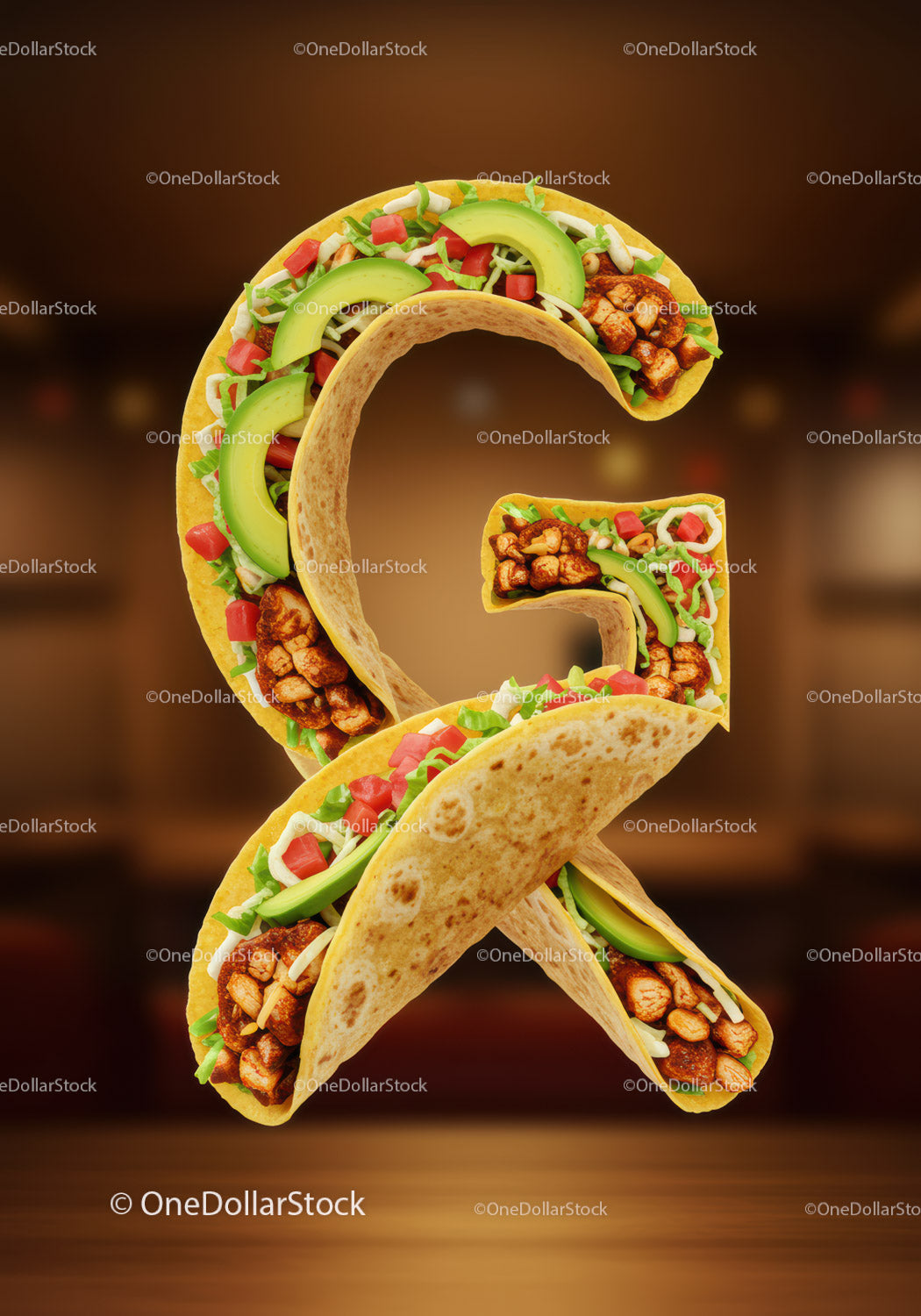 Creative Ampersand Made of Fresh Mexican Tacos