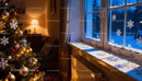 Cozy Christmas Tree with Snowflake Decorations by Window