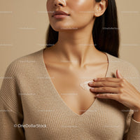Beautiful Woman Applying Skin Cream for Healthy Radiant Skin