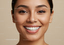 Closeup of smiling young woman with natural makeup