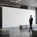 Blurred businessman walking in modern minimalist lobby