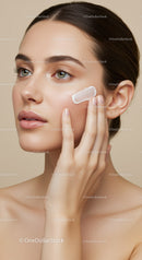 Close-Up of a Woman Applying Skincare Cream for Perfect Complexion