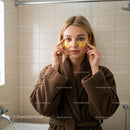 Young Woman Wearing Under Eye Gel Patches During Skincare Routine