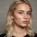 Facial Contours and Profile Outline of a Woman with Skin Care Style