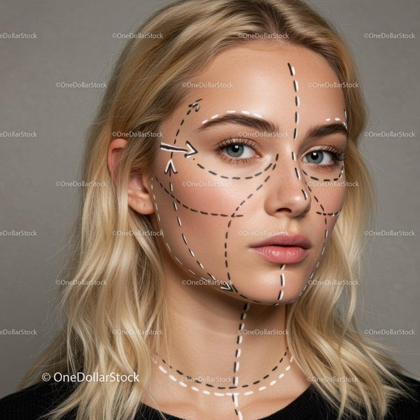 Kontury twarzy i profil kobiety z stylem pielęgnacji skóry