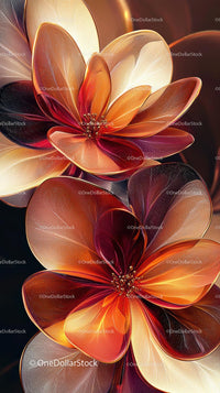 Beautiful Abstract Flower Digital Art with Intricate Petal Patterns