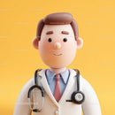 Friendly Doctor Figurine with Stethoscope for Healthcare Professionals