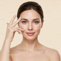 Woman Performing Facial Massage for Healthy Glowing Skin