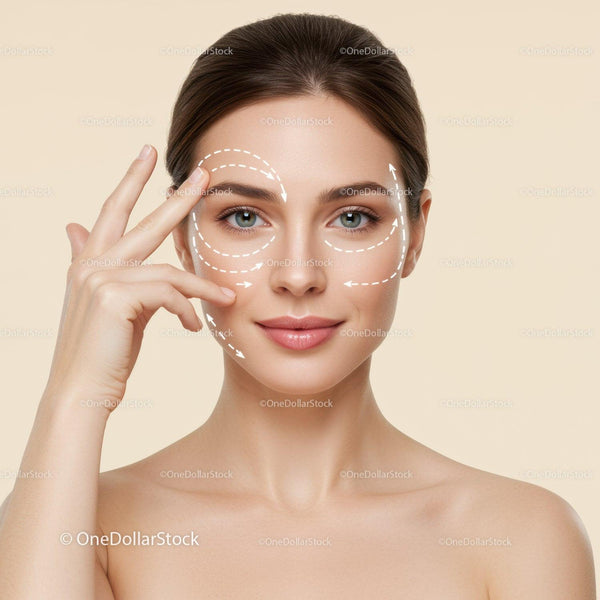 Woman Performing Facial Massage for Healthy Glowing Skin