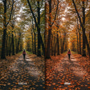 Before and after Vibrant Fall Leaf Tones Lightroom preset edit