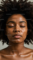 Close-up of a Woman Relaxing with Facial Skin Care Mask