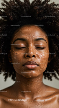 Close-up of a Woman Relaxing with Facial Skin Care Mask