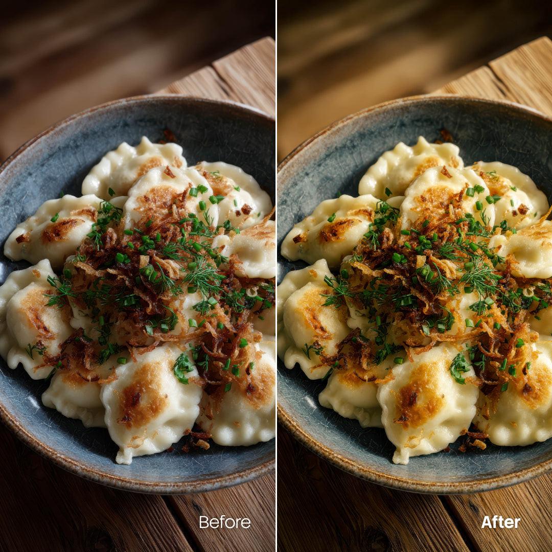 food photography edit with Warm Kitchen Lightroom presets