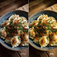 food photography edit with Warm Kitchen Lightroom presets