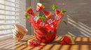 Refreshing watermelon slices splashing in a vibrant bowl