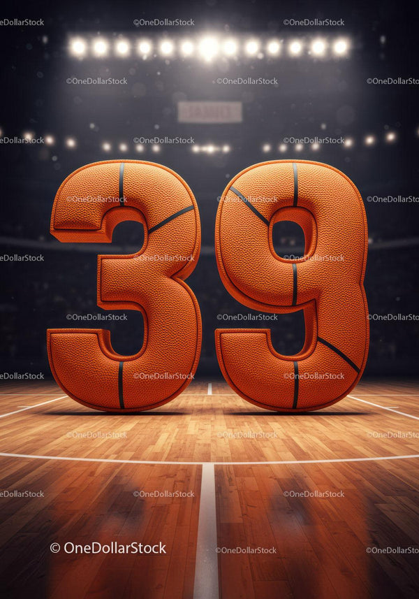 Basketball Number 39 on Indoor Court Under Lights