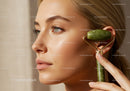 Close-Up of Woman Using Jade Roller for Skin Rejuvenation