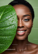 Portrait of a Smiling African American Woman with Bright Skin and Joyful Expression