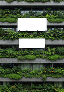 Modern Building Facade Covered with Lush Greenery