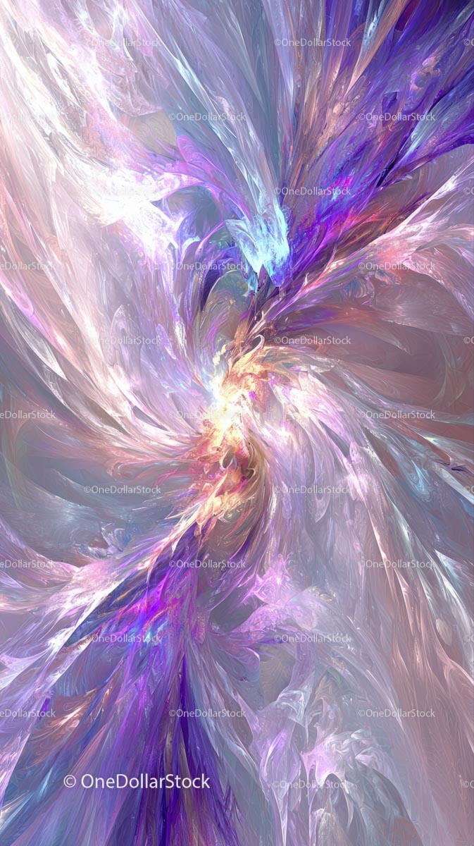 Abstract Digital Artwork with Swirling Colors and Flowing Motion
