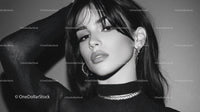 Elegant Fashion Portrait of a Confident Woman in Black and White