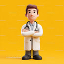 Friendly Doctor Figurine with Stethoscope for Healthcare Professionals