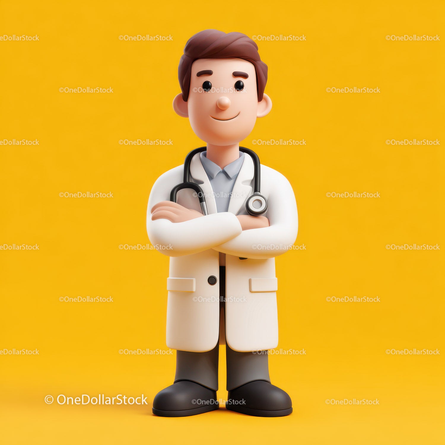 Friendly Doctor Figurine with Stethoscope for Healthcare Professionals