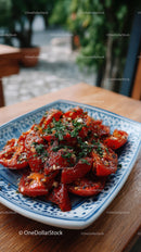 Spicy Chili Pepper Dish with Fresh Red and Green Peppers