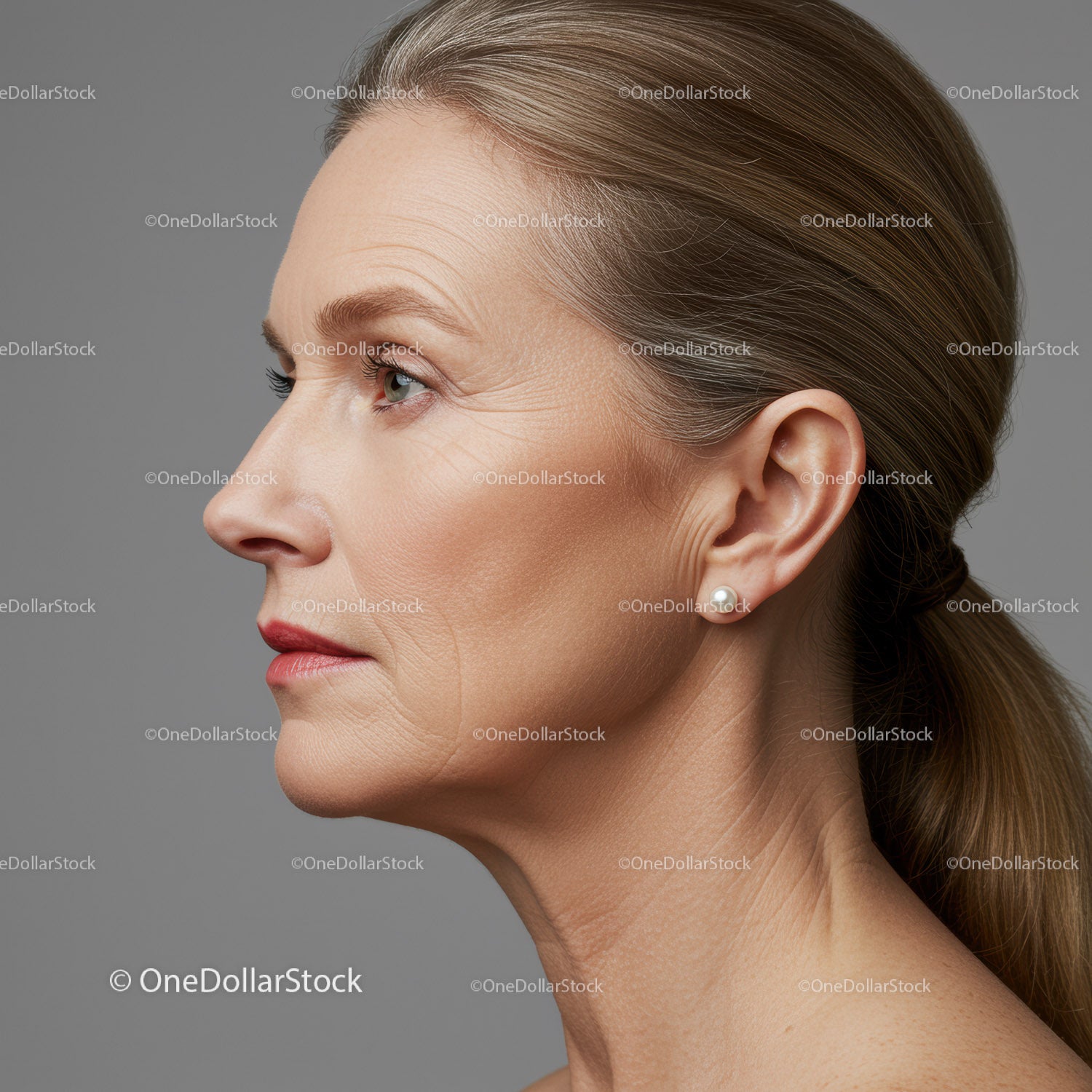 Elegant Mature Woman Profile Photo for Professional and Beauty Use