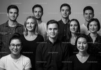 Diverse young adults posed together in studio portrait