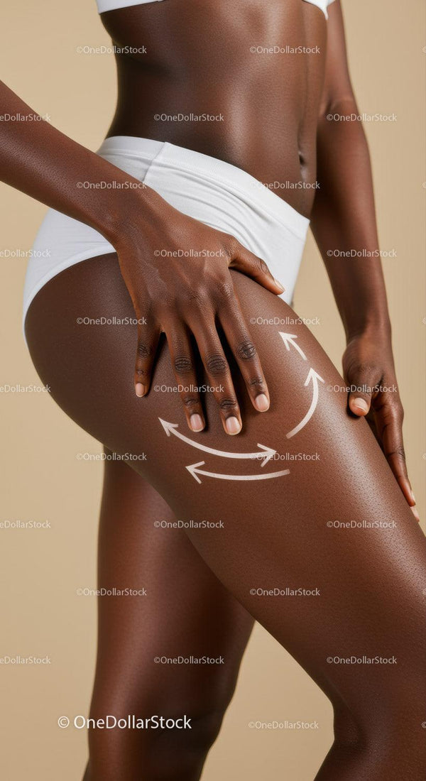 Close-up of a Woman's Body with Body Contouring Lines Emphasizing Skin Health