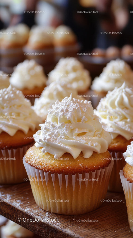 Delicious Vanilla Cupcakes with Creamy Frosting and Sprinkles