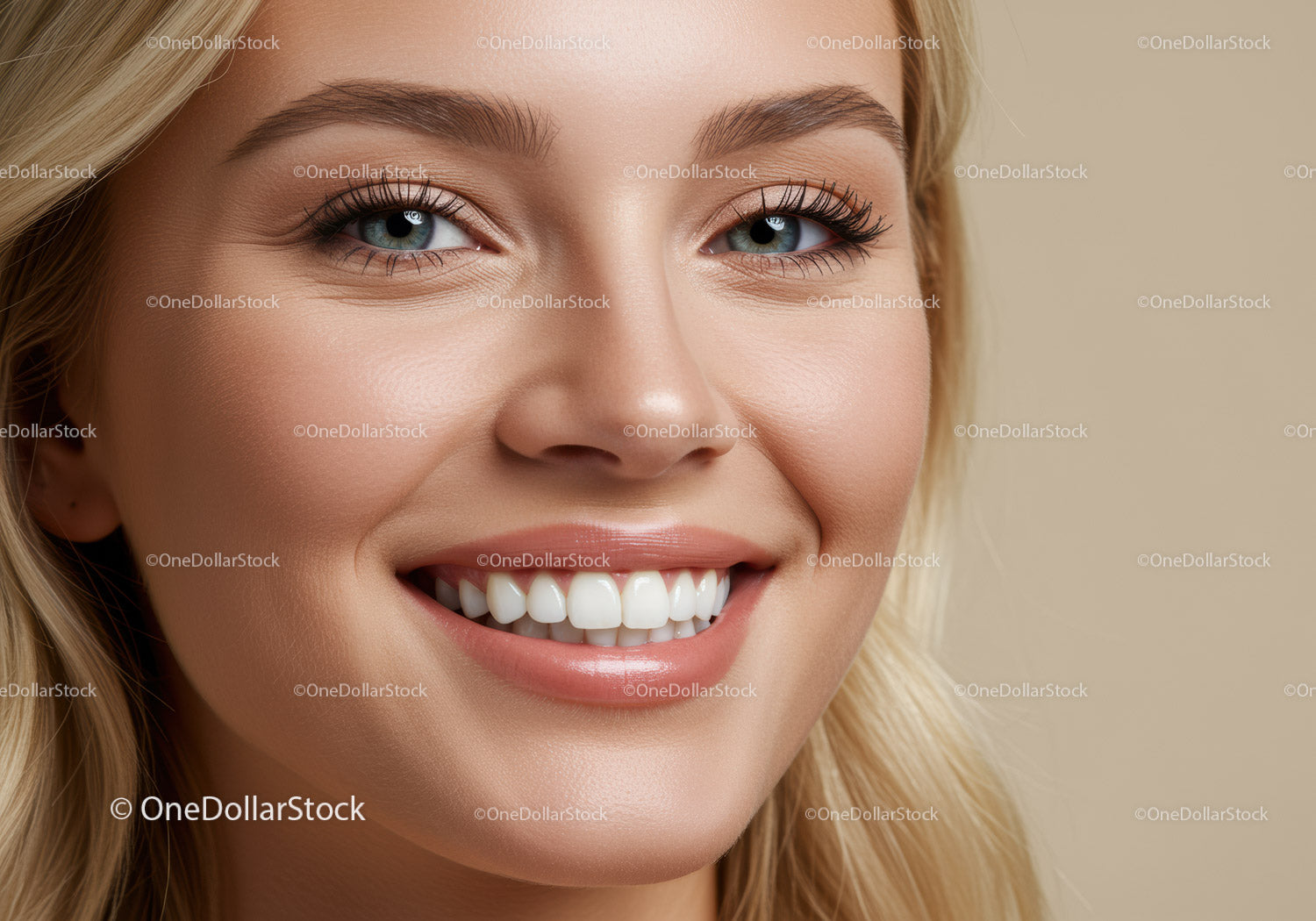 Close up of smiling young woman with perfect teeth