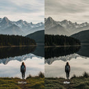 Before and after Shadowy Earth LUT Pack effect