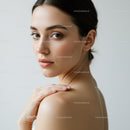 Portrait of Elegant Woman with Flawless Skin and Natural Makeup